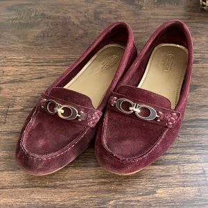 Coach purple suede flats size 8